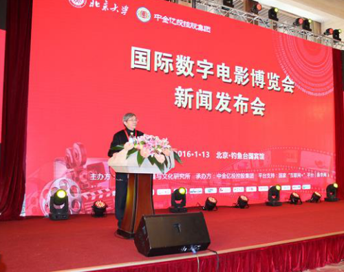 北京大学传播与文化研究所所长龚文庠在国际数字电影博览会新闻发布会