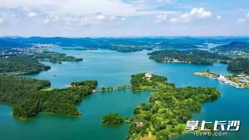 水府庙水库娄底区域水面。娄底日报供图。